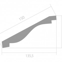 Потолочный плинтус ЛДФ под покраску Ultrawood CR 0023 2440×135,5×65