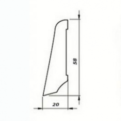 Плинтус деревянный Pedross Дуб без покрытия 2500×58×20