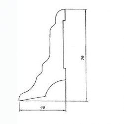 Плинтус деревянный Pedross Дуб без покрытия 2500×80×40