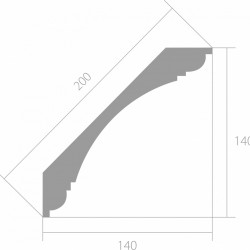 Потолочный плинтус ЛДФ под покраску Ultrawood CR 0003 2000×140×140