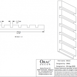 Стеновая панель под покраску Orac Decor Bar W111 2000×250×20