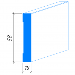 Вставка МДФ под покраску в скрытый плинтус Madest Decor 2505810 2400×58×10