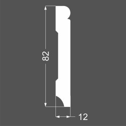 Плинтус МДФ под покраску Ликорн Р 22.82.12 фигурный 2070×82×12, технический рисунок