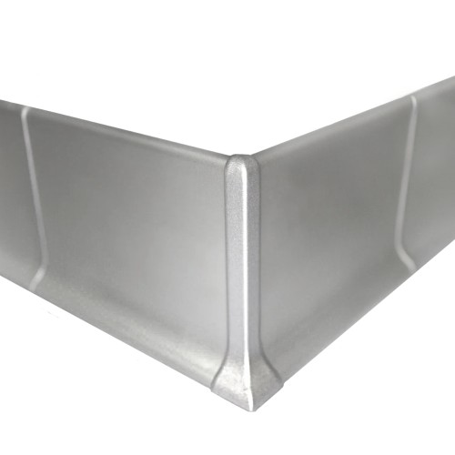 Плинтус алюминиевый Modern Decor анодированный серебро матовое сапожок 2950×80×10 с внешним углом