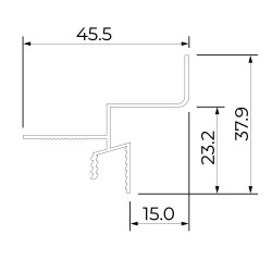 Профиль теневой алюминиевый Ликорн С-06.2.3 черный 2050×45,5×38
