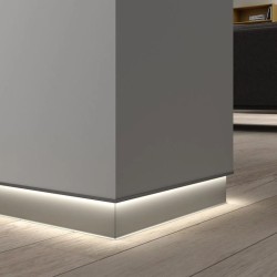 Плинтус алюминиевый теневой Modern Decor серебро матовое 2000×80×15