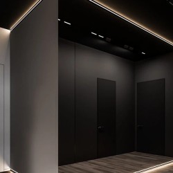 Профиль теневой алюминиевый Modern Decor анодированный черный 2000×38,8×48,7