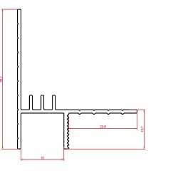 Профиль теневой алюминиевый Modern Decor анодированный черный 2000×38,8×48,7