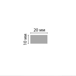 Рейка декоративная Decomaster Eco Line D047-438 Махагон 2900×20×10, технический рисунок