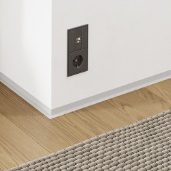 Микроплинтус алюминиевый Modern Decor RAL 7047 Серый Телегрей 4 20-03-01 2500×19×16