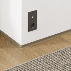 Микроплинтус алюминиевый Modern Decor RAL 1035 Перламутрово-бежевый 75-49-61 2500×19×16