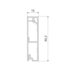 Плинтус алюминиевый скрытый с кабель-каналом Modern Decor Серебро анодированный 97-06-51 2500×60,2×15