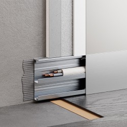 Плинтус алюминиевый скрытый с кабель-каналом Modern Decor Серебро анодированный 97-06-51 2500×60,2×15