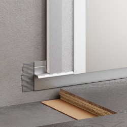 Плинтус алюминиевый теневой с подсветкой Modern Decor Серебро без покрытия 98-69-20 2500×20×12,8