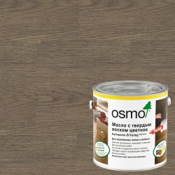 Масло с твердым воском для дерева Osmo Hartwachs-Ol Farbig цвет 3074 Графит шелковисто-матовое 0,22 л