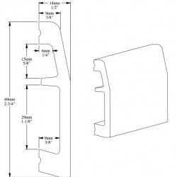 Плинтус под покраску Orac Decor Orac Axxent SX125 2000×69×14