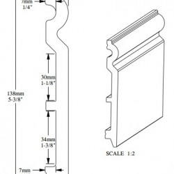 Плинтус под покраску Orac Decor Orac Axxent SX138 2000×138×15