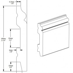 Плинтус под покраску Orac Decor Select SX165 2000×69×11