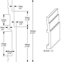 Плинтус под покраску Orac Decor Select SX180 2000×120×16