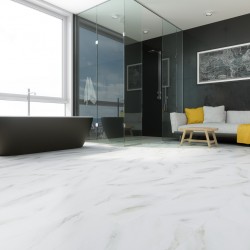 Кварцвиниловый SPC ламинат Fargo Stone Белый Мрамор 6089-1 600×300×4