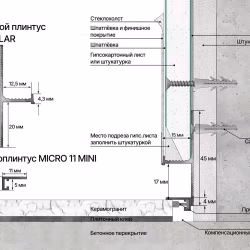 Плинтус алюминиевый теневой Laconistiq Regular Черный 31-11-300 3000×45×15