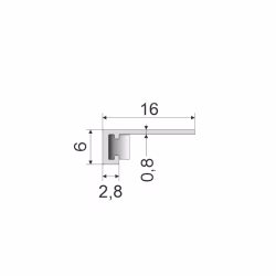 Микроплинтус алюминиевый Modern Decor RAL 9005 Черный муар 35-48-57 2500×16×6