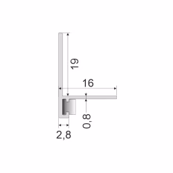 Микроплинтус алюминиевый Modern Decor RAL 7021 Черно-серый 63-55-79 2500×19×16