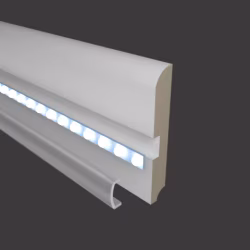 Плинтус МДФ под покраску Evrowood PN 050 Led с подсветкой 2000×80×12