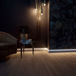 Плинтус МДФ под покраску Evrowood PN 101 Led с подсветкой 2000×100×16