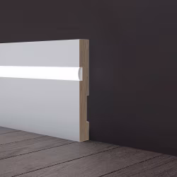 Плинтус МДФ под покраску Evrowood PN 101 Led с подсветкой 2000×100×16