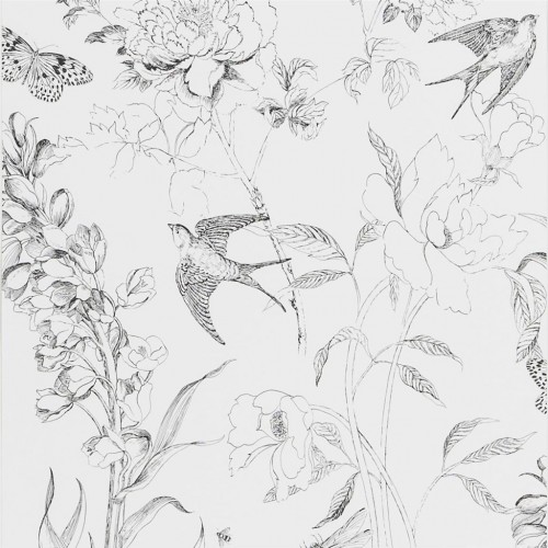 Обои Designers Guild Jardin Des Plantes Sibylla Garden Black And White PDG721/01 Обои Designers Guild Jardin Des Plantes Sibylla Garden Black And White PDG721/01