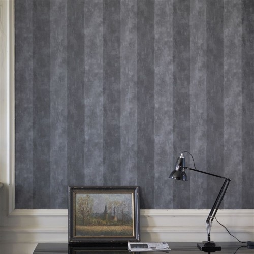Обои Designers Guild Parchment Stripe Notting Hill Slate PDG720/24 Обои Designers Guild Parchment Stripe Notting Hill Slate PDG720/24