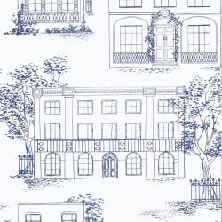 Обои Little Greene 20th Century Papers Hampstead - Mid Blue 0288HAMIDBL