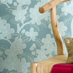 Обои Little Greene 20th Century Papers Camellia - Teal 0275CATEALZ