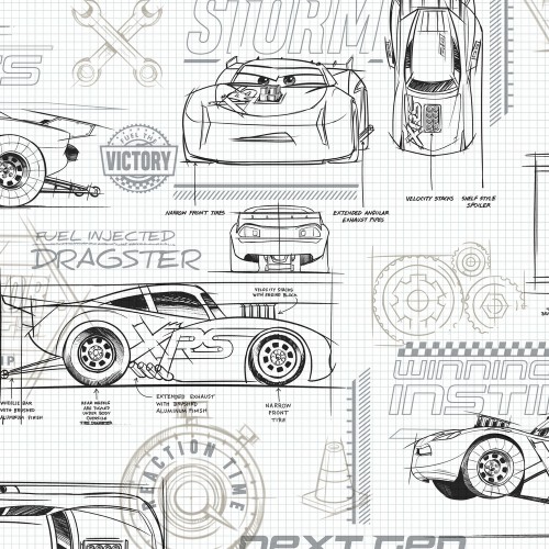 Обои York Disney IV Disney and Pixar Cars Schematic DI0917 Обои York Disney IV Disney and Pixar Cars Schematic DI0917