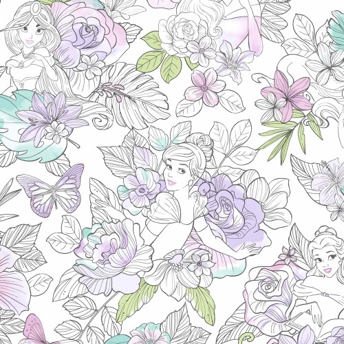 Обои York Disney IV Disney Princess Royal Floral DI0964 Обои York Disney IV Disney Princess Royal Floral DI0964