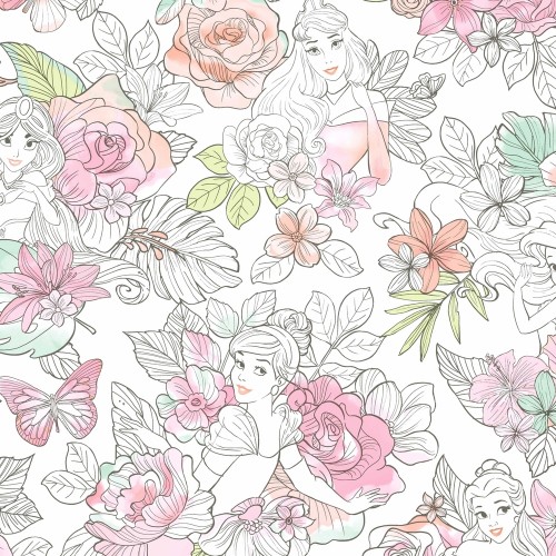 Обои York Disney IV Disney Princess Royal Floral DI0966 Обои York Disney IV Disney Princess Royal Floral DI0966