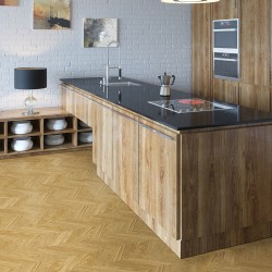 Пробковый пол замковый Corkstyle Chevron Gold французская елка 1235×305×10