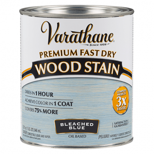Цветное масло для дерева Varathane Fast Dry 297425 Выбеленный голубой 0,946 л