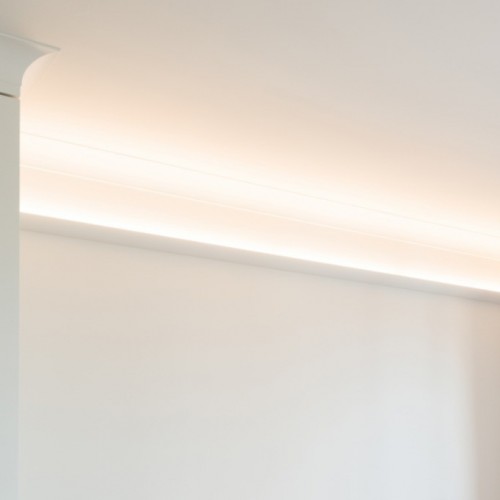 Потолочный плинтус под покраску Orac Decor Modern Curve C362 с подсветкой 2000×50×50