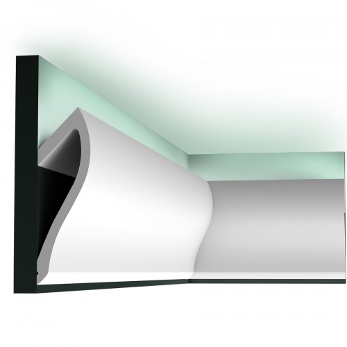 Потолочный плинтус под покраску Orac Decor Modern Shade C371 с подсветкой 2000×58×185