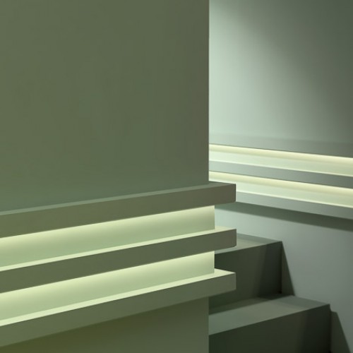 Потолочный плинтус под покраску Orac Decor Modern L3 C380 с подсветкой 2000×50×50