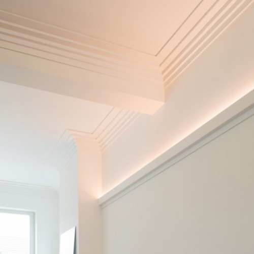 Потолочный плинтус под покраску Orac Decor Modern L3 C383 с подсветкой 2000×50×140