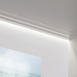 Потолочный плинтус под покраску Orac Decor Select C390 с подсветкой 2000×100×60