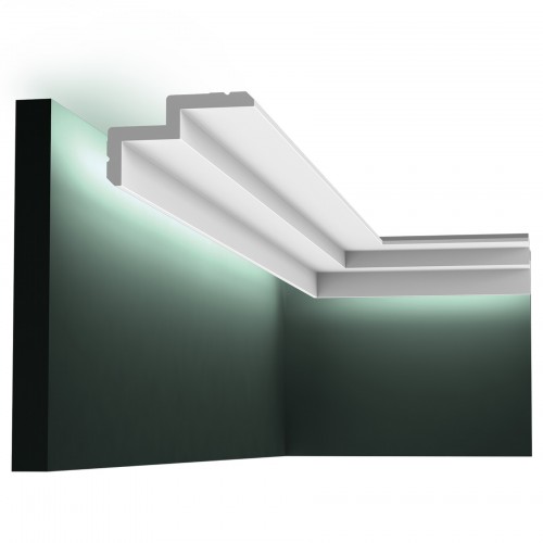 Потолочный плинтус под покраску Orac Decor Select C390 с подсветкой 2000×100×60