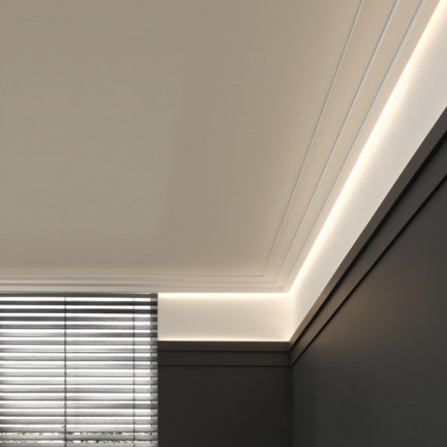 Потолочный плинтус под покраску Orac Decor Modern C396 с подсветкой 2000×61×185
