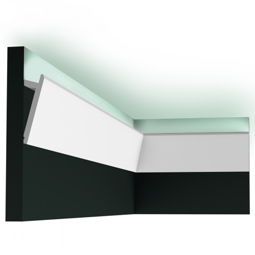 Потолочный плинтус под покраску Orac Decor Modern Diagonal SX179 с подсветкой 2000×29×97