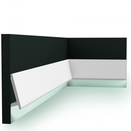 Потолочный плинтус под покраску Orac Decor Modern Diagonal SX179 с подсветкой 2000×29×97