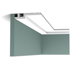 Потолочный плинтус под покраску Orac Decor Modern C395 с подсветкой 2000×31×155