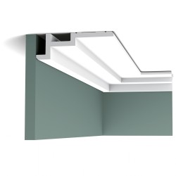 Потолочный плинтус под покраску Orac Decor Modern C396 с подсветкой 2000×61×185